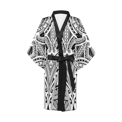 Maori Pattern Print Design 06 Women's Short Kimono