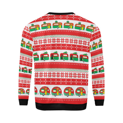 Camper Camping Ugly Christmas Design Print Men Long Sleeve Sweatshirt