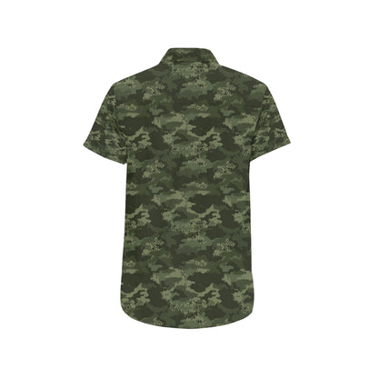 Army Camouflage Pattern Print Design 02 Men's Short Sleeve Button Up Shirt