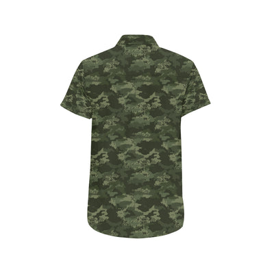 Army Camouflage Pattern Print Design 02 Men's Short Sleeve Button Up Shirt