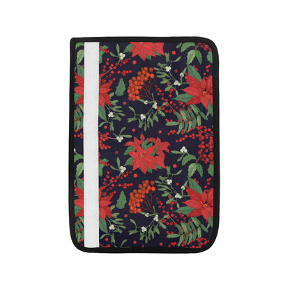 Poinsettia Pattern Print Design POT02 Car Seat Belt Cover