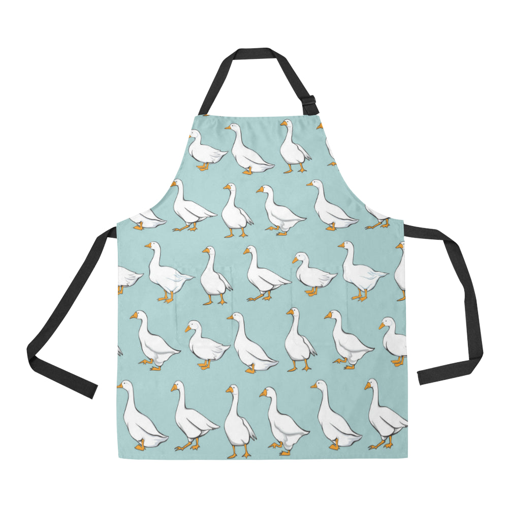 Goose Pattern Print Design 02 Apron with Pocket