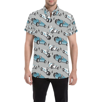 Racing Vintage Pattern Print Design A02 Men's Short Sleeve Button Up Shirt