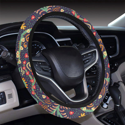 Bohemian Pattern Print Design 08 Steering Wheel Cover with Elastic Edge