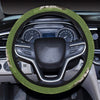 Cow on Grass Print Pattern Steering Wheel Cover with Elastic Edge