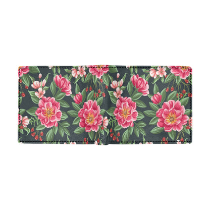 Summer Floral Pattern Print Design SF06 Men's ID Card Wallet