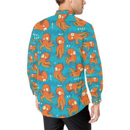 Octopus Pattern Print Design A02 Men's Long Sleeve Shirt