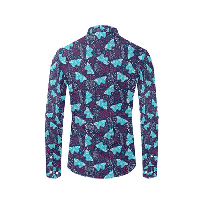 Butterfly Pattern Print Design 011 Men's Long Sleeve Shirt