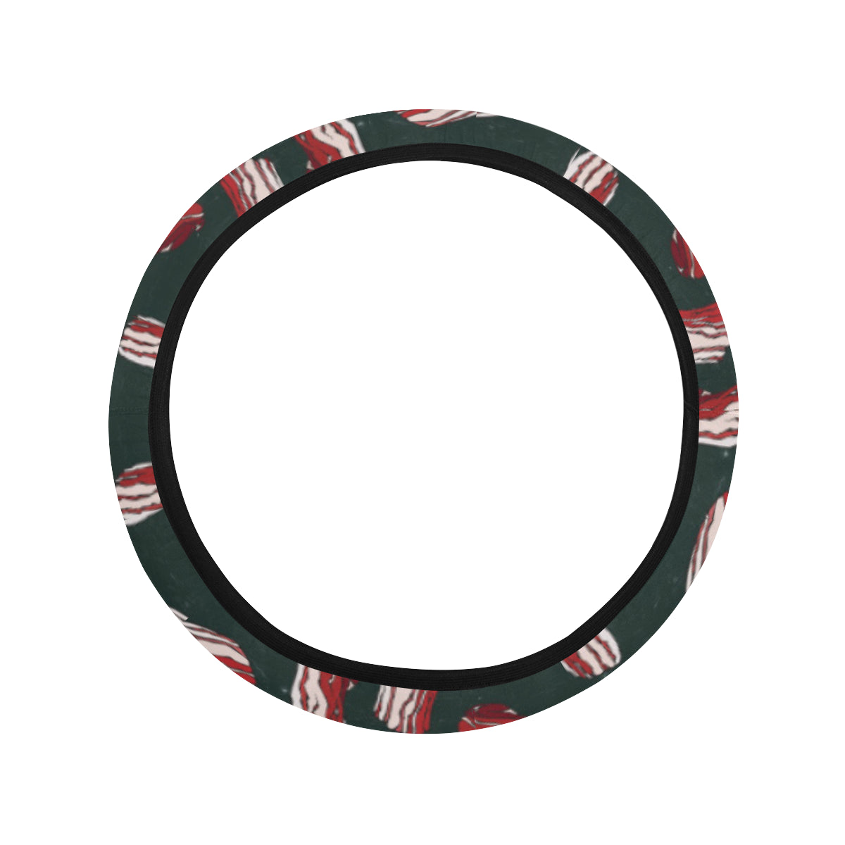 Bacon Pattern Print Design 02 Steering Wheel Cover with Elastic Edge