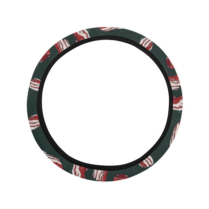 Bacon Pattern Print Design 02 Steering Wheel Cover with Elastic Edge
