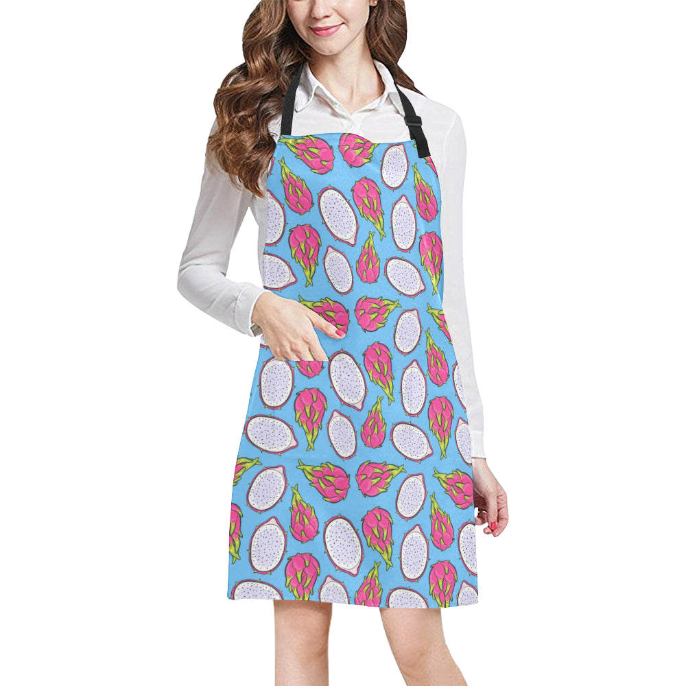 Dragonfruit Pattern Print Design DF04 Apron with Pocket