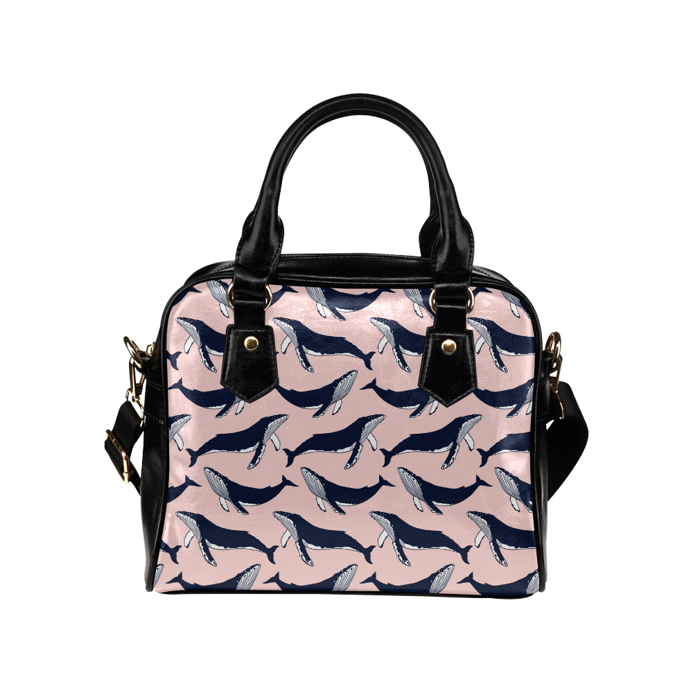 Humpback Whale Pattern Print Design 02 Shoulder Handbag