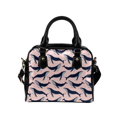 Humpback Whale Pattern Print Design 02 Shoulder Handbag
