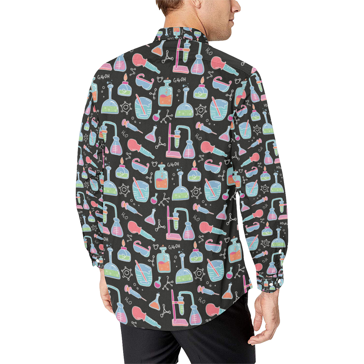 Chemical Pattern Print Design 06 Men's Long Sleeve Shirt