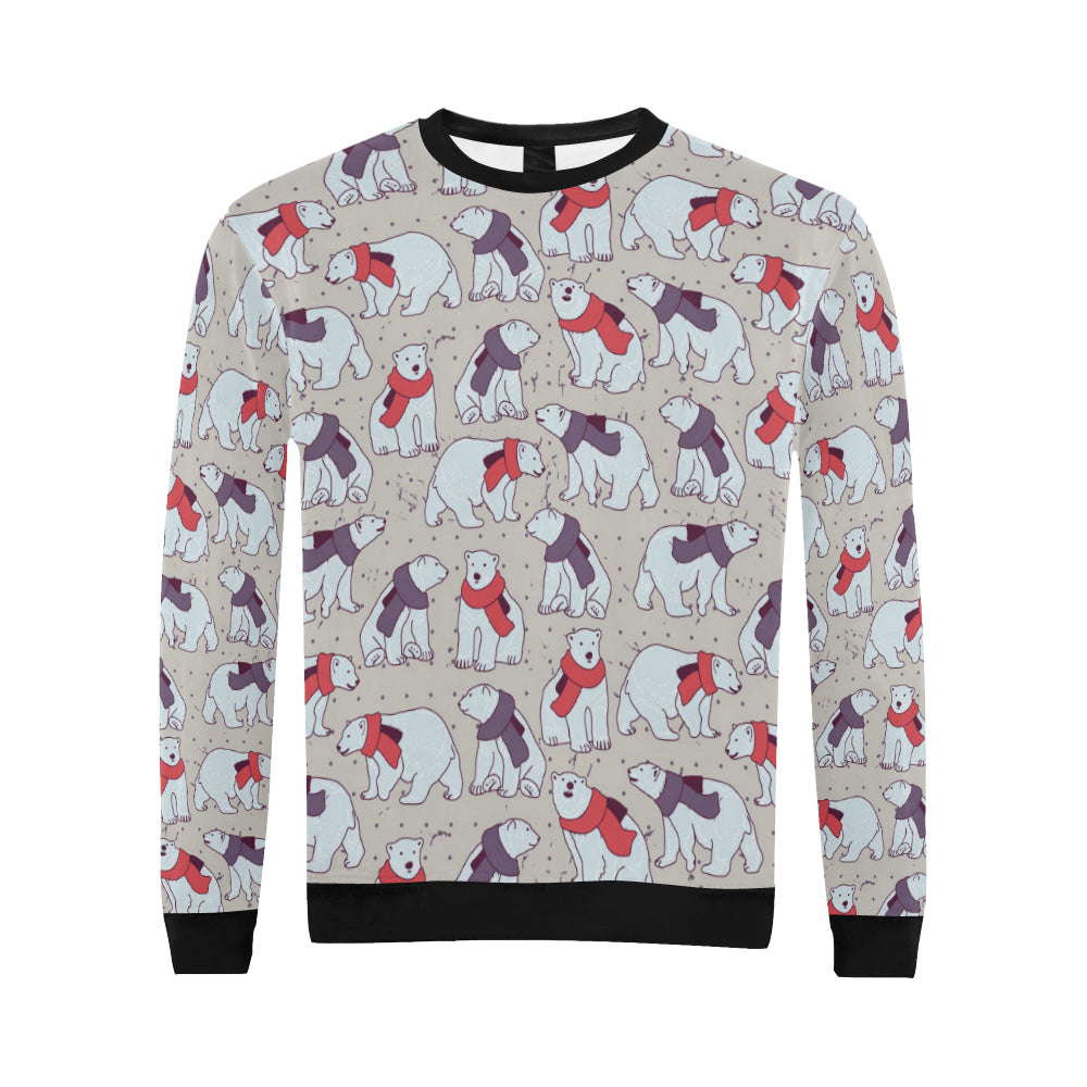 Polar Bear Pattern Print Design PB04 Men Long Sleeve Sweatshirt