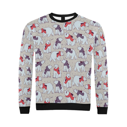 Polar Bear Pattern Print Design PB04 Men Long Sleeve Sweatshirt