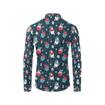 Cupcake Pattern Print Design 03 Men's Long Sleeve Shirt