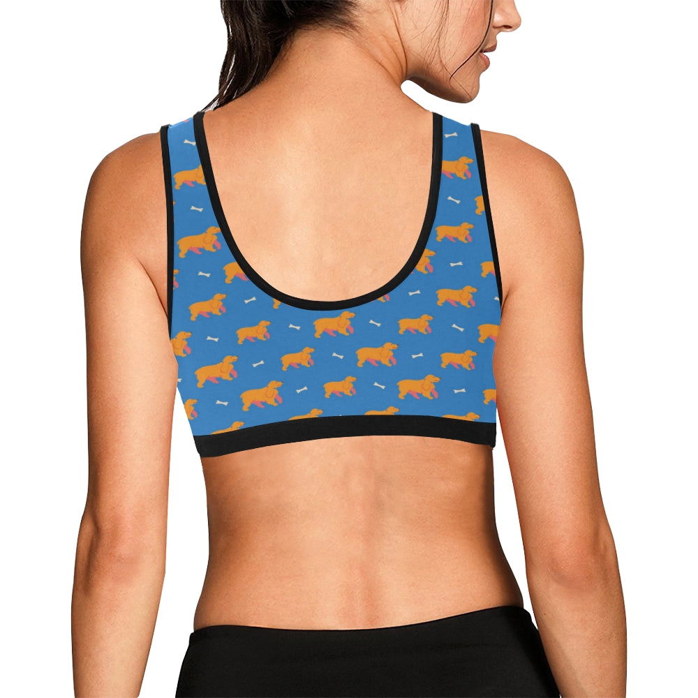 Cocker Pattern Print Design 04 Sports Bra