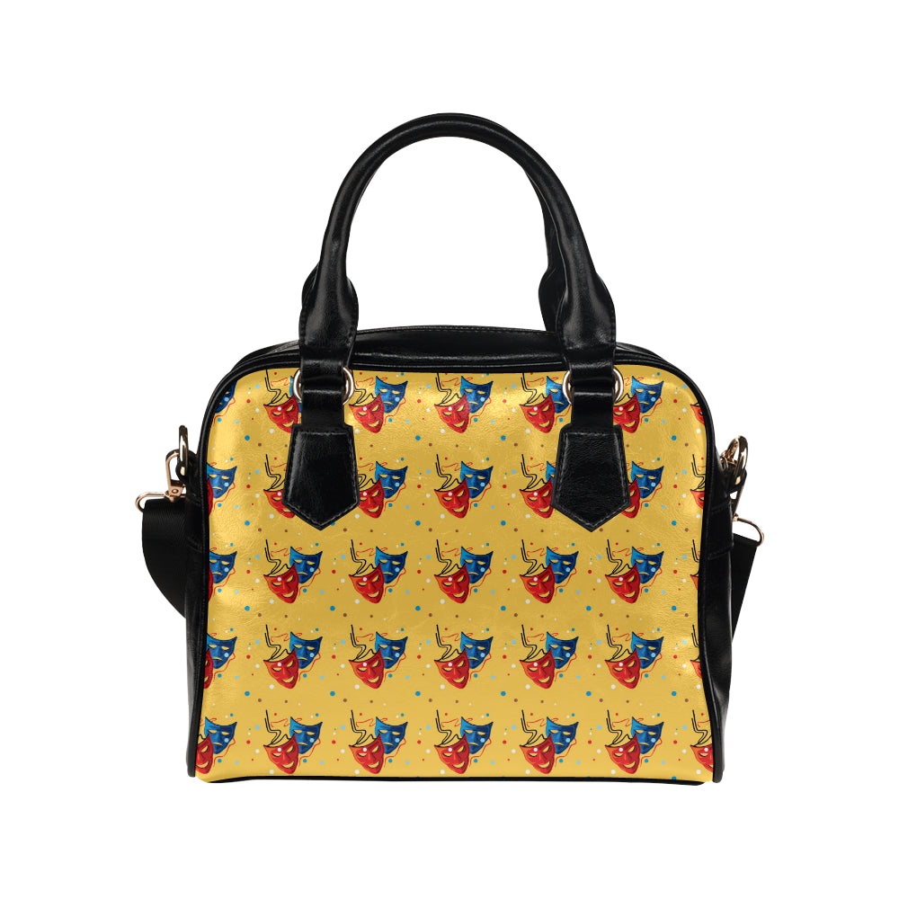 Acting Mask Pattern Print Design 02 Shoulder Handbag