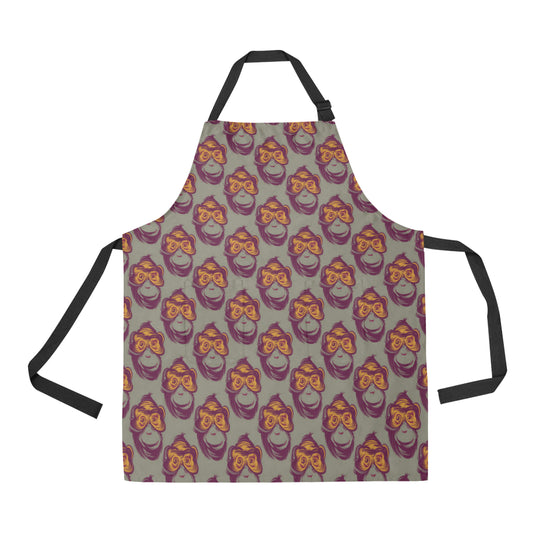 Chimpanzee Pattern Print Design 02 Apron with Pocket