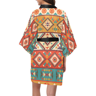 Navajo Pattern Print Design A01 Women's Short Kimono