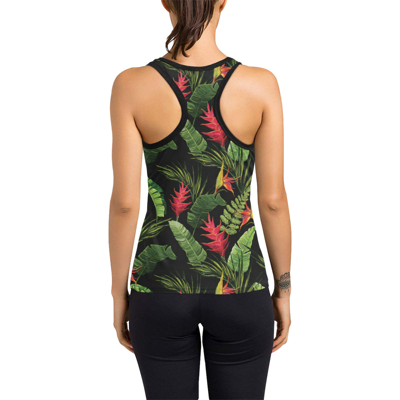 Bird Of Paradise Pattern Print Design BOP010 Women's Racerback Tank Top