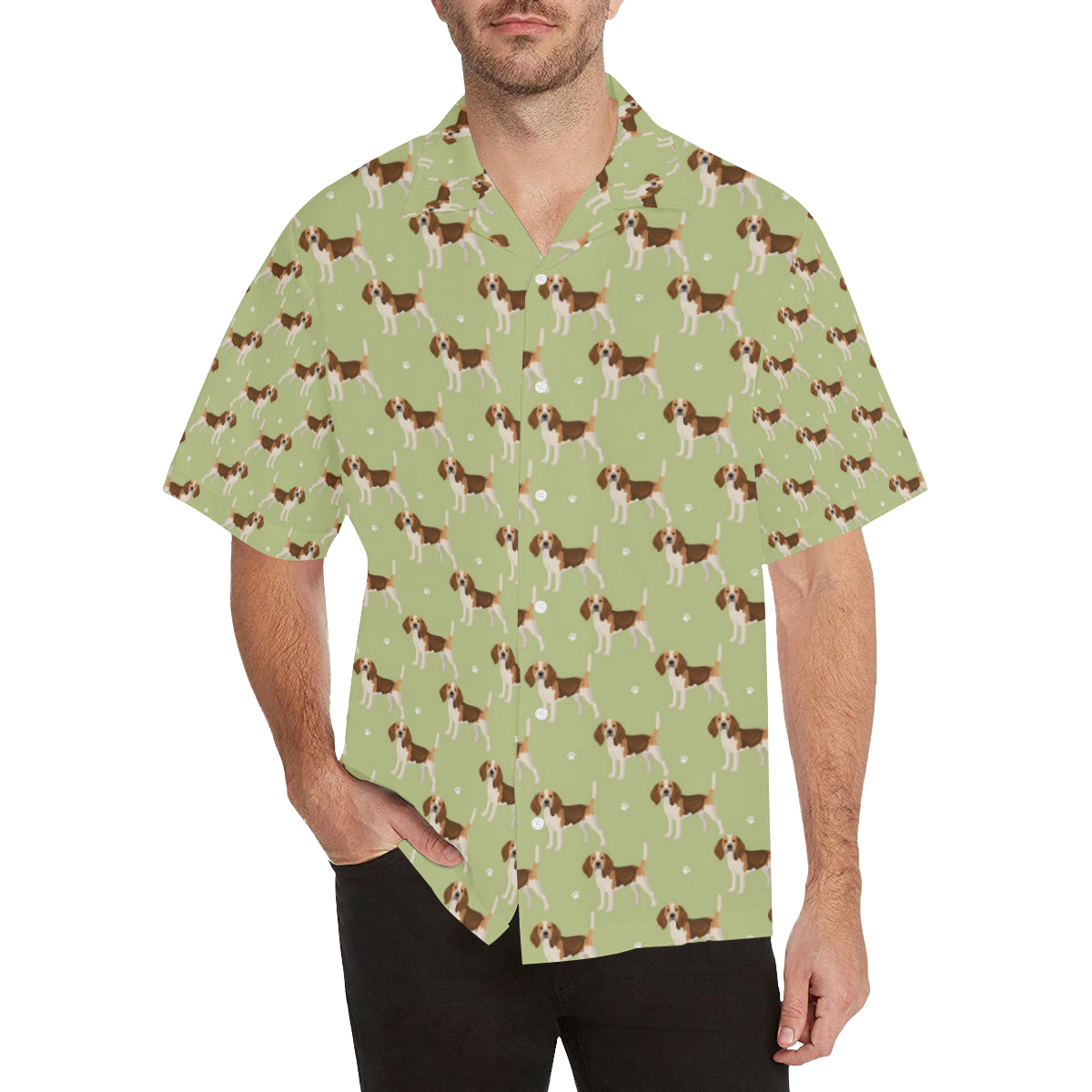 Beagle Pattern Print Design 07 Men's Hawaiian Shirt