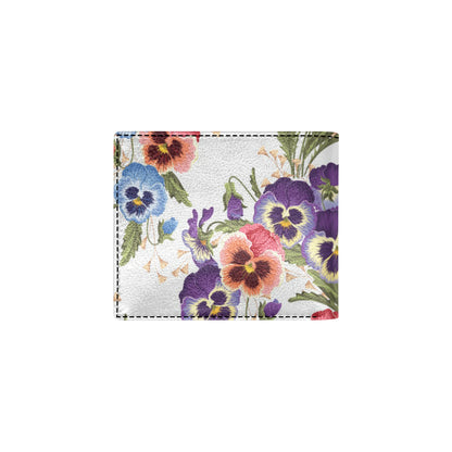 Pansy Pattern Print Design PS06 Men's ID Card Wallet