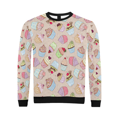 Cupcake Pattern Print Design CP06 Men Long Sleeve Sweatshirt