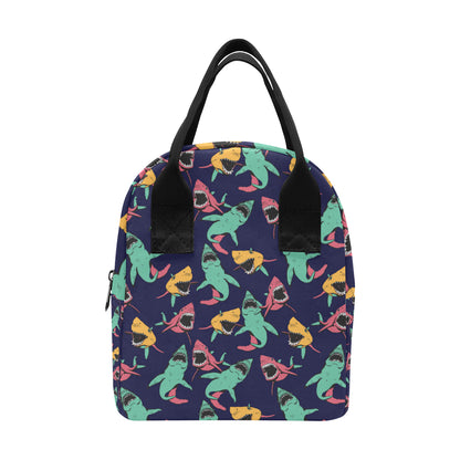 Shark Bite Pattern Insulated Lunch Bag
