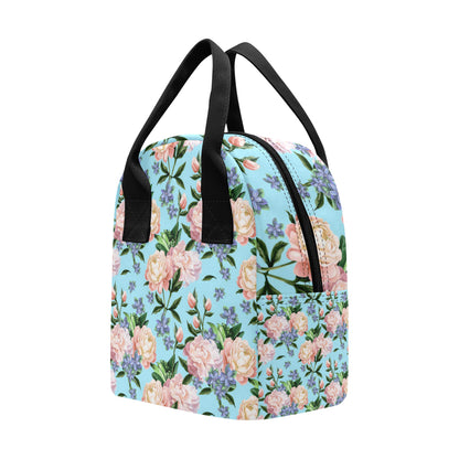 Peony Pattern Print Design PE02 Insulated Lunch Bag