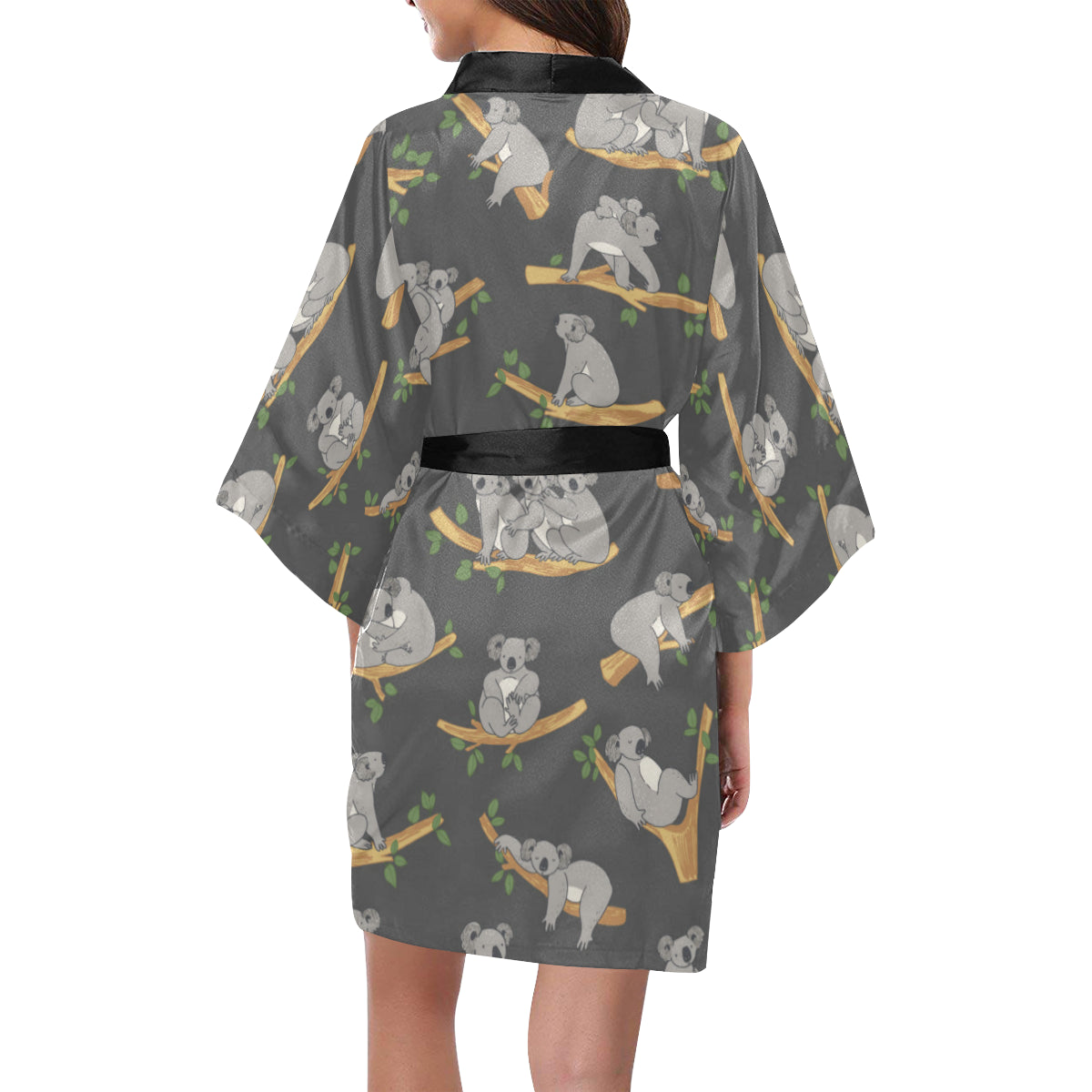 Koala Pattern Print Design 07 Women's Short Kimono