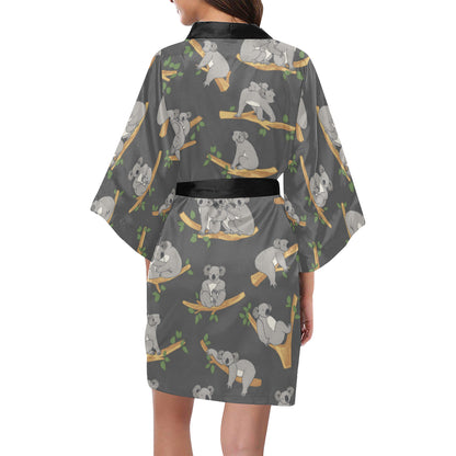 Koala Pattern Print Design 07 Women's Short Kimono