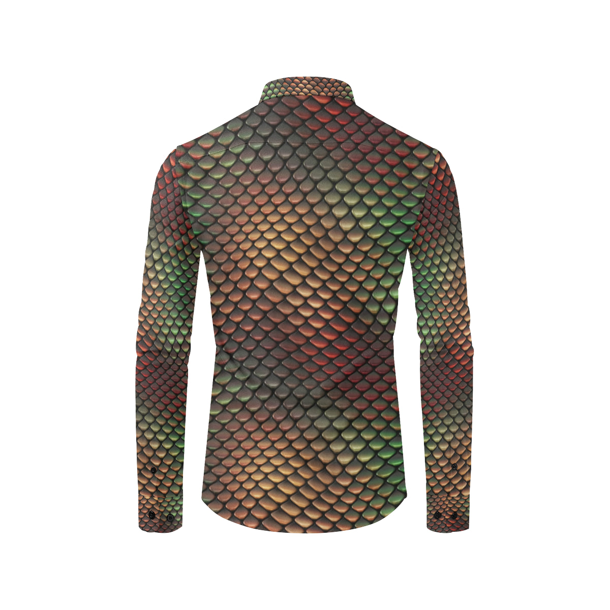 Snake Skin Colorful Print Men's Long Sleeve Shirt