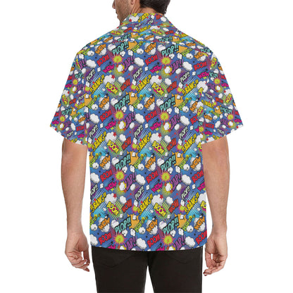 Comic Book Pattern Print Design 02 Men's Hawaiian Shirt