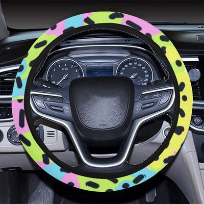 90s Pattern Print Design 2 Steering Wheel Cover with Elastic Edge