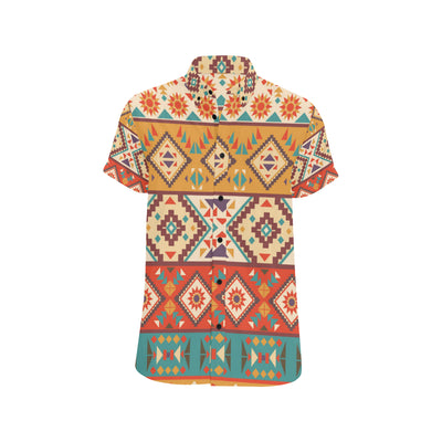 Navajo Pattern Print Design A01 Men's Short Sleeve Button Up Shirt