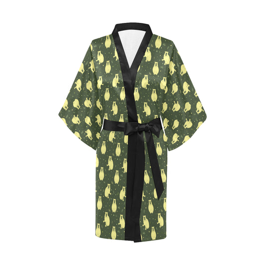 Capybara Pattern Print Design 03 Women's Short Kimono