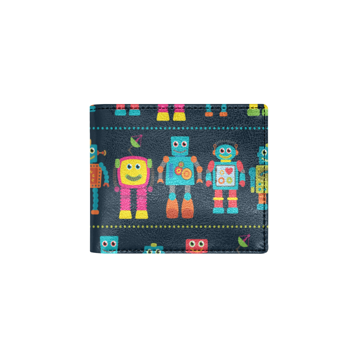 Robot Pattern Print Design A01 Men's ID Card Wallet