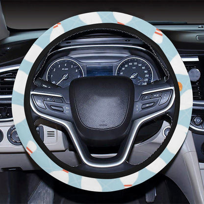 Bowling Pattern Print Design 09 Steering Wheel Cover with Elastic Edge