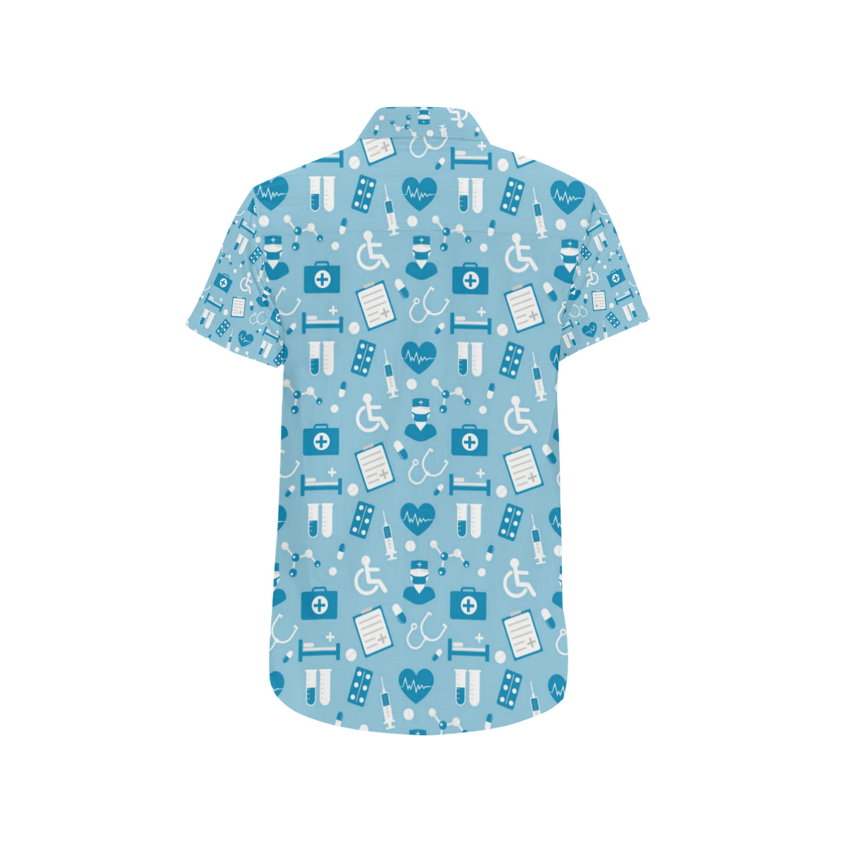 Medical Pattern Print Design 05 Men's Short Sleeve Button Up Shirt