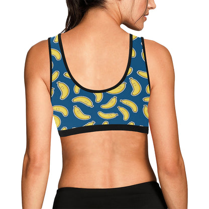 Banana Pattern Print Design BA03 Sports Bra