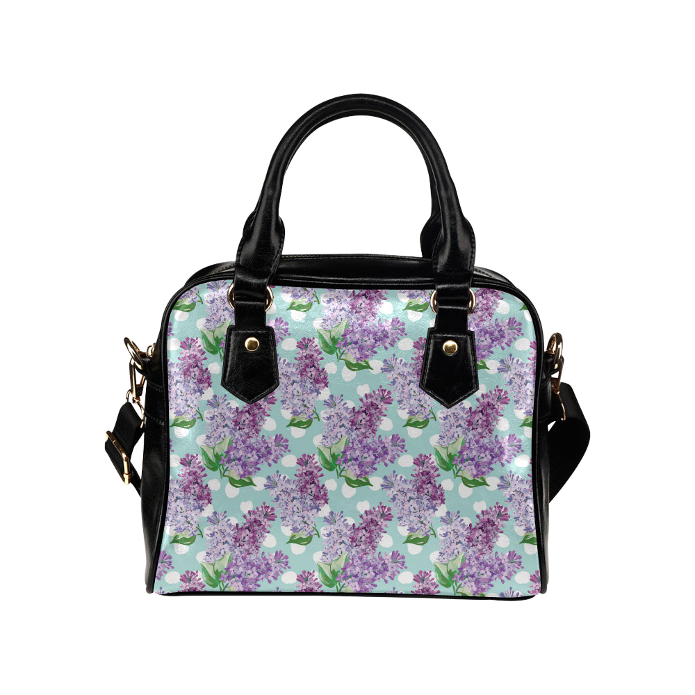 Lilac Pattern Print Design 02 Shoulder Handbag
