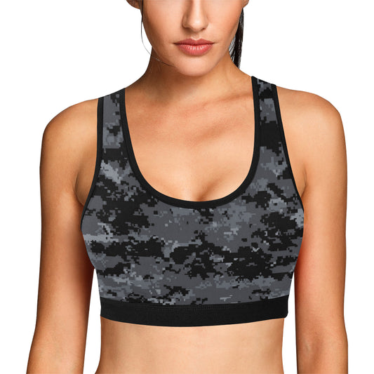 ACU Digital Black Camouflage Sports Bra