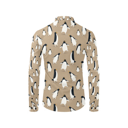 Penguin Pattern Print Design A01 Men's Long Sleeve Shirt