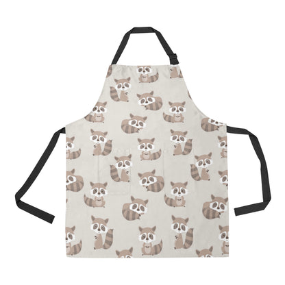 Raccoon Pattern Print Design A05 Apron with Pocket