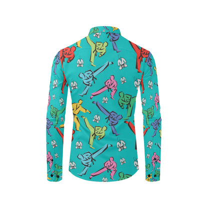 Judo Pattern Print Design 01 Men's Long Sleeve Shirt