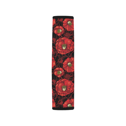 Camellia Pattern Print Design CM06 Car Seat Belt Cover