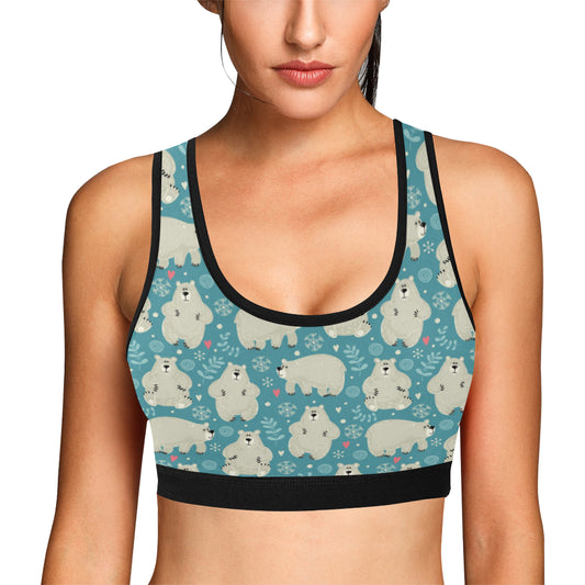 Bear Pattern Print Design BE04 Sports Bra