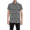 Skull Tattoo Design Print Men's Short Sleeve Button Up Shirt